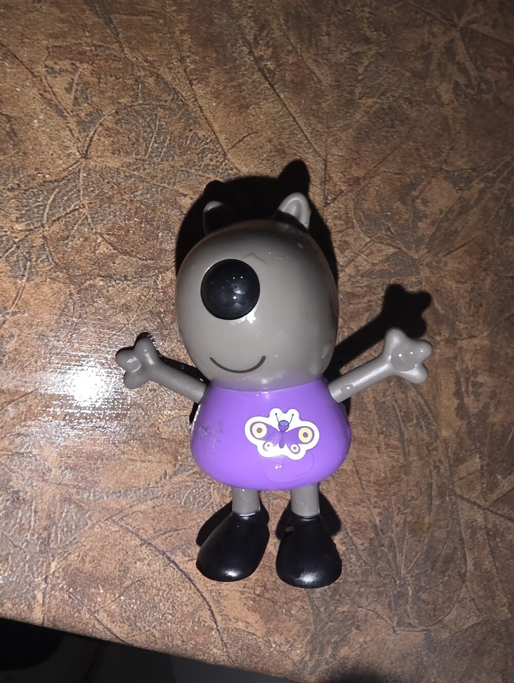 Peppa Pig Danny The Dog Purple Shirt Dark Gray 3" Figure Jazzwares